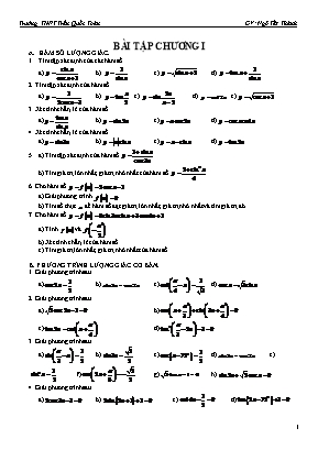 Bài tập Chương I môn Đại số Lớp 11 - Ngô Tất Thành